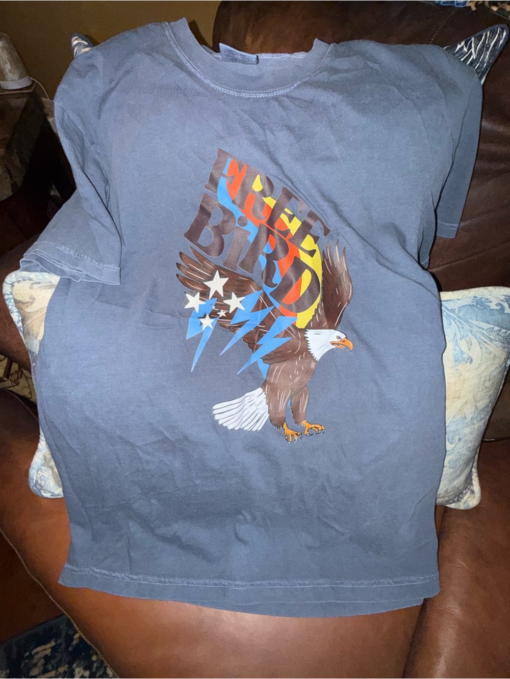 Comfort Colors Navy Free Bird Eagle Graphic Tee